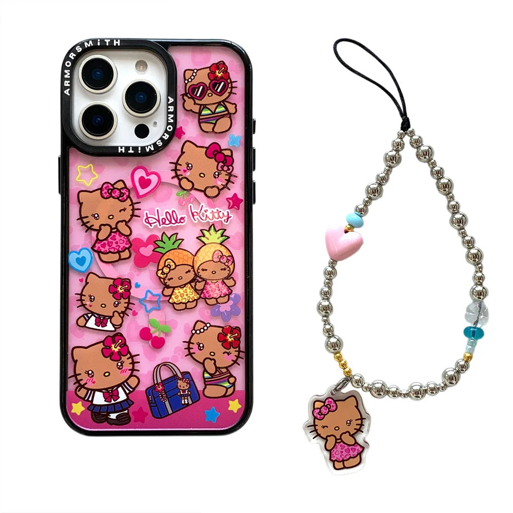Hello kitty Hawaii themed IPhone case with charm
