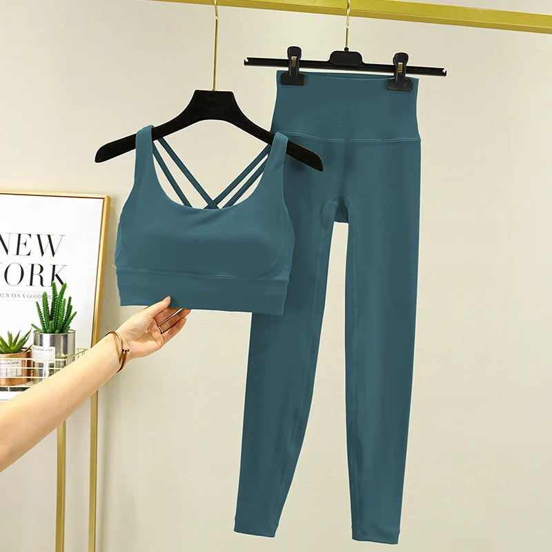 2 piece Yoga/ Sets Fitness Leggings with Sports Bra