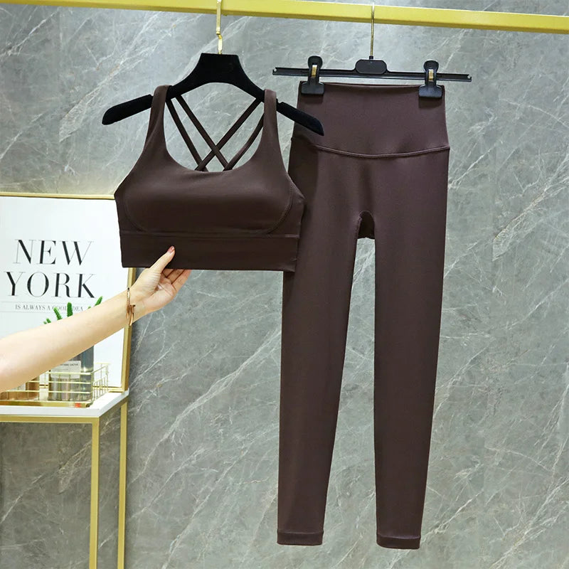 2 piece Yoga/ Sets Fitness Leggings with Sports Bra
