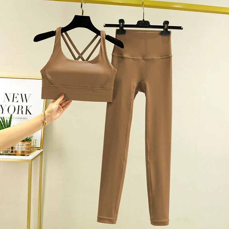 2 piece Yoga/ Sets Fitness Leggings with Sports Bra