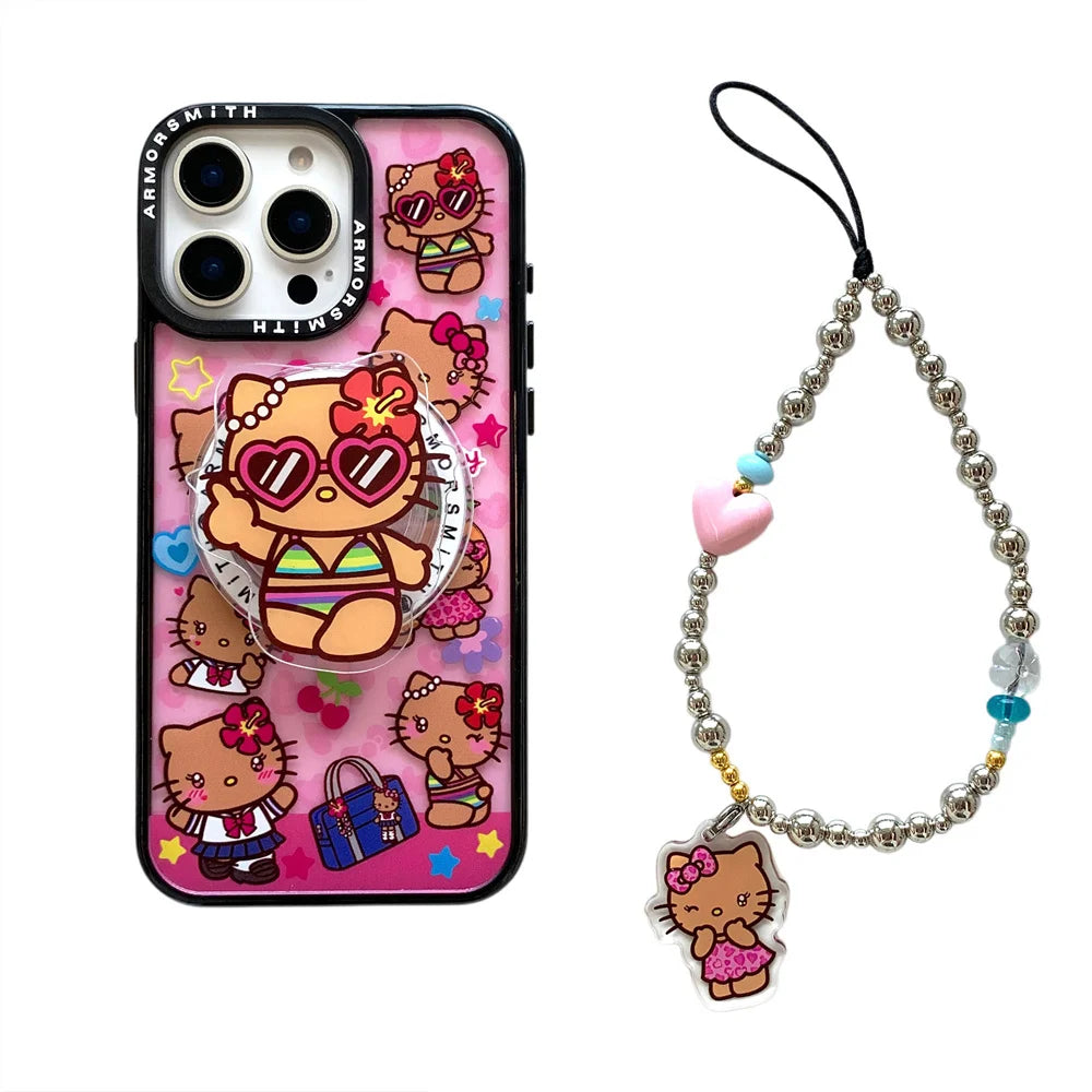 Hello kitty Hawaii themed IPhone case with charm