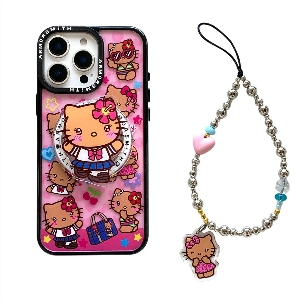 Hello kitty Hawaii themed IPhone case with charm