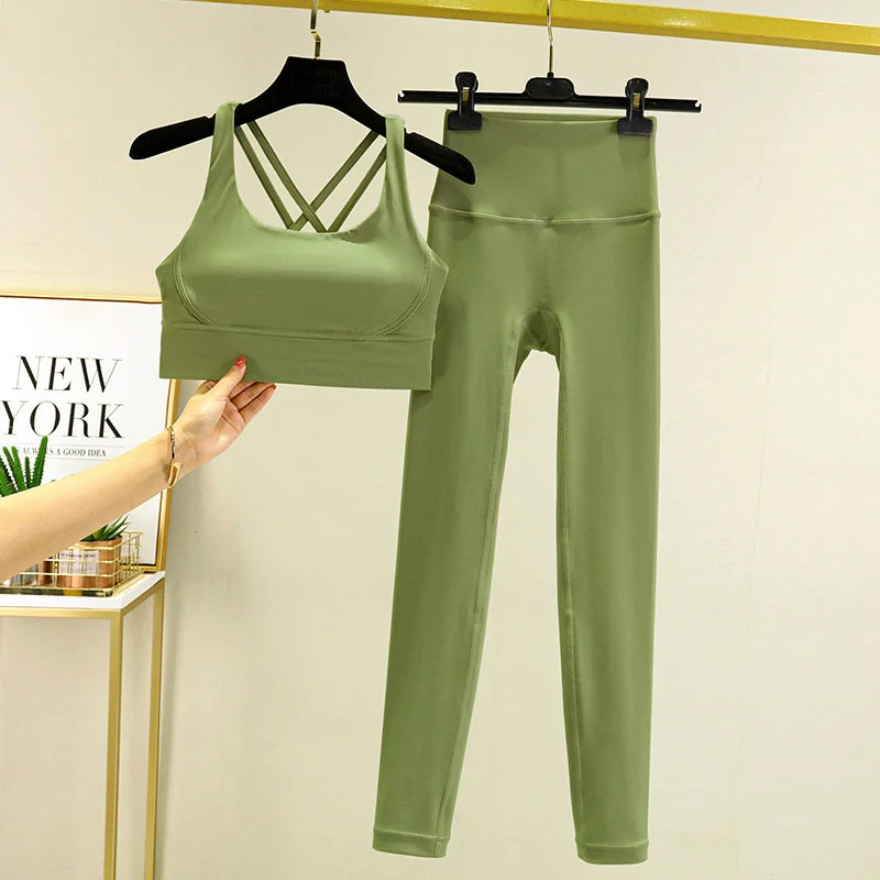 2 piece Yoga/ Sets Fitness Leggings with Sports Bra