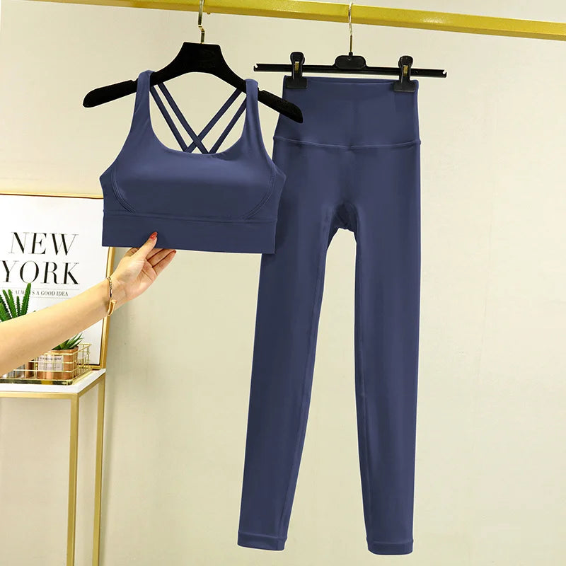 2 piece Yoga/ Sets Fitness Leggings with Sports Bra