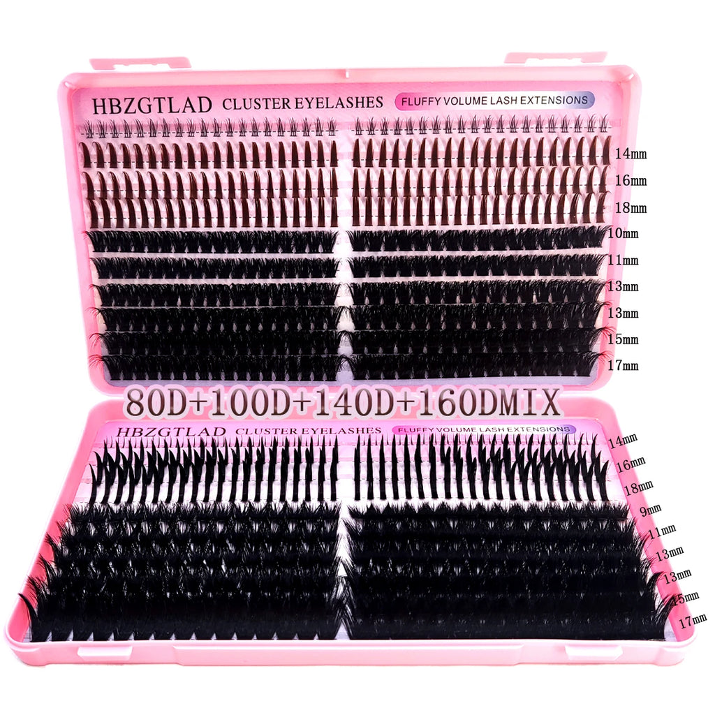 Lash cluster kit with spikes- Dramatic fluffy volume lash extensions