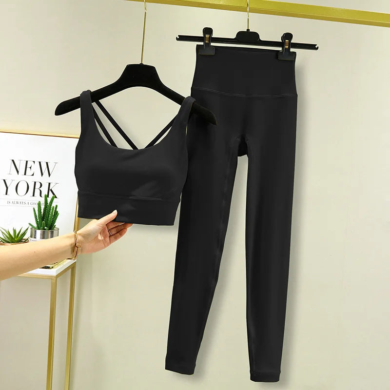 2 piece Yoga/ Sets Fitness Leggings with Sports Bra