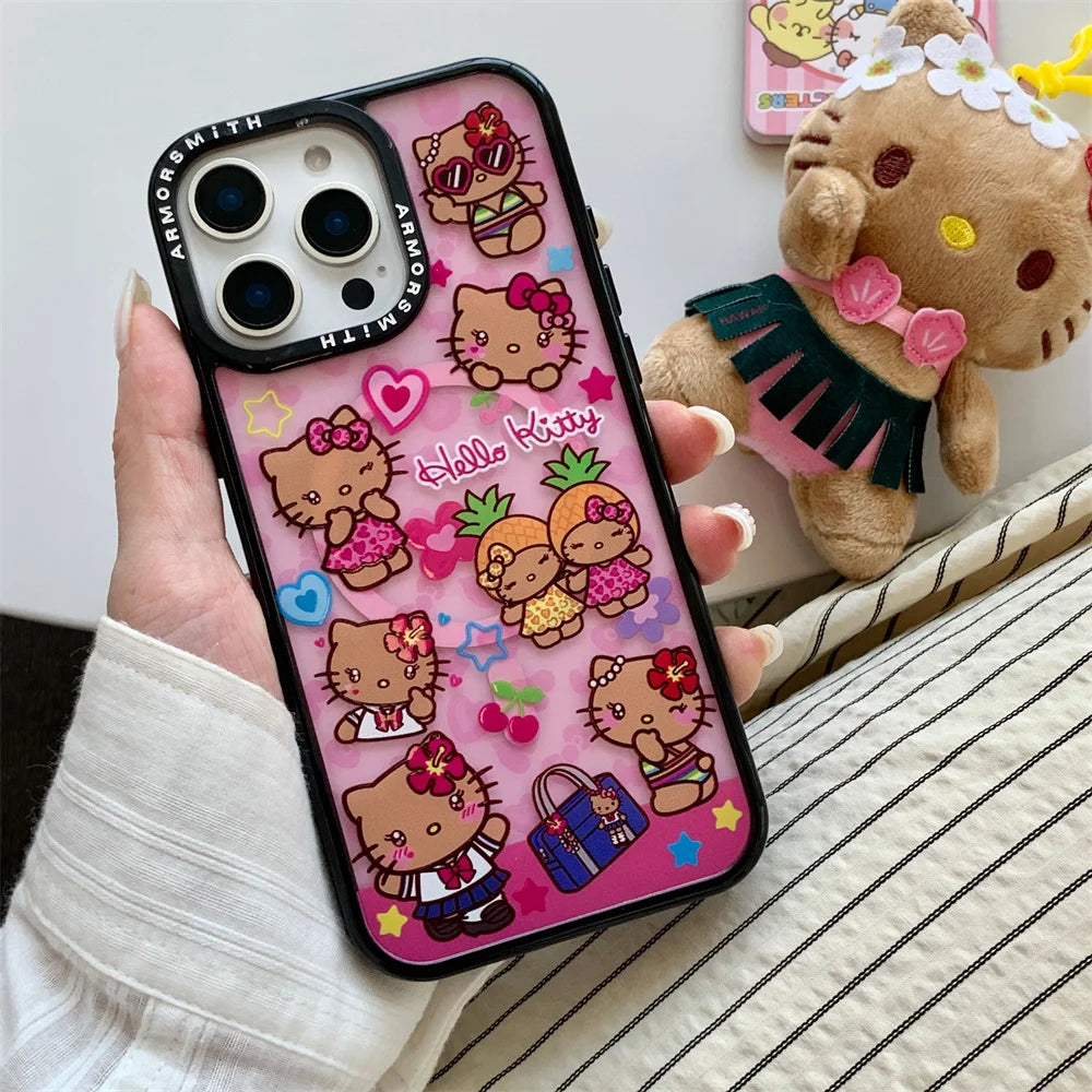 Hello kitty Hawaii themed IPhone case with charm