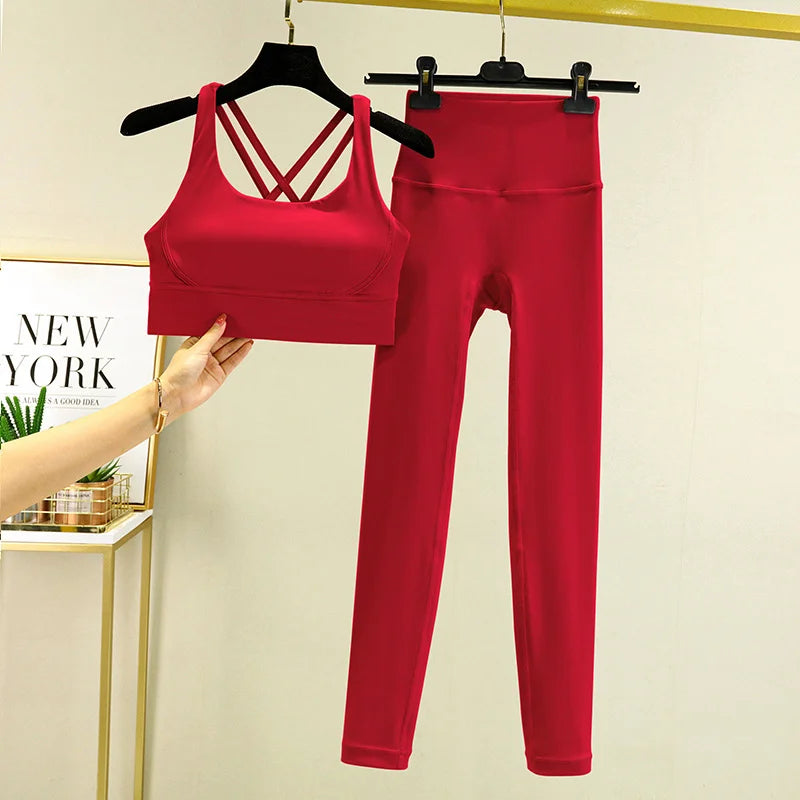 2 piece Yoga/ Sets Fitness Leggings with Sports Bra
