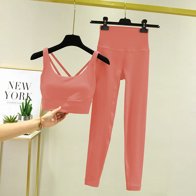 2 piece Yoga/ Sets Fitness Leggings with Sports Bra