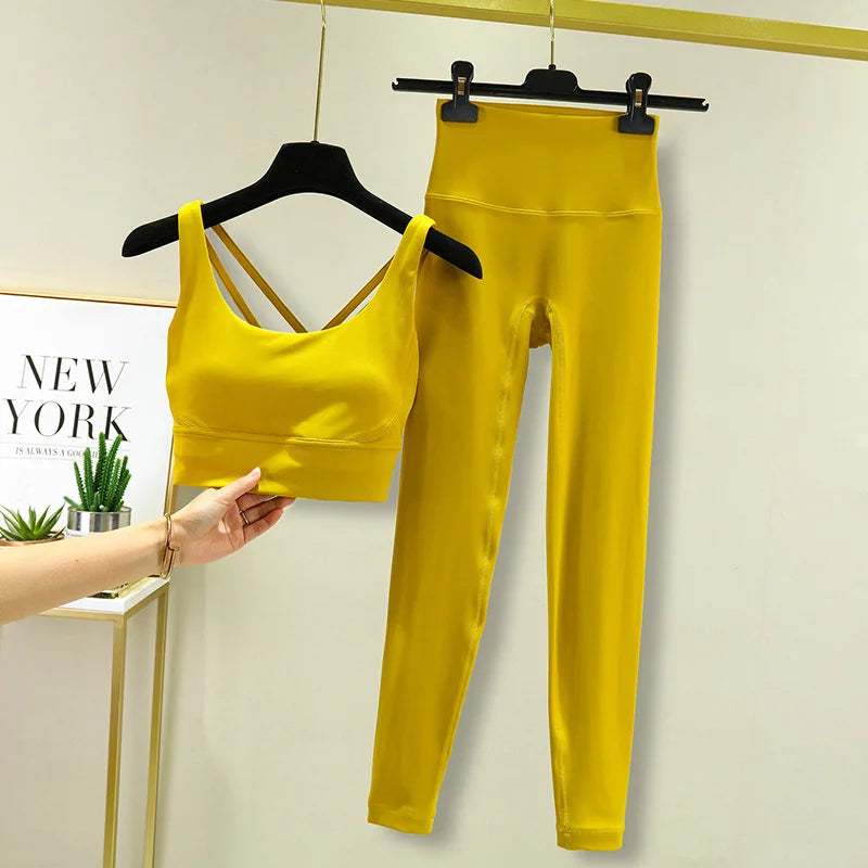 2 piece Yoga/ Sets Fitness Leggings with Sports Bra