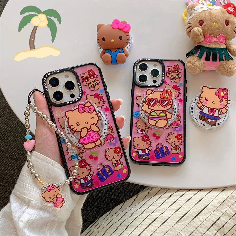 Hello kitty Hawaii themed IPhone case with charm