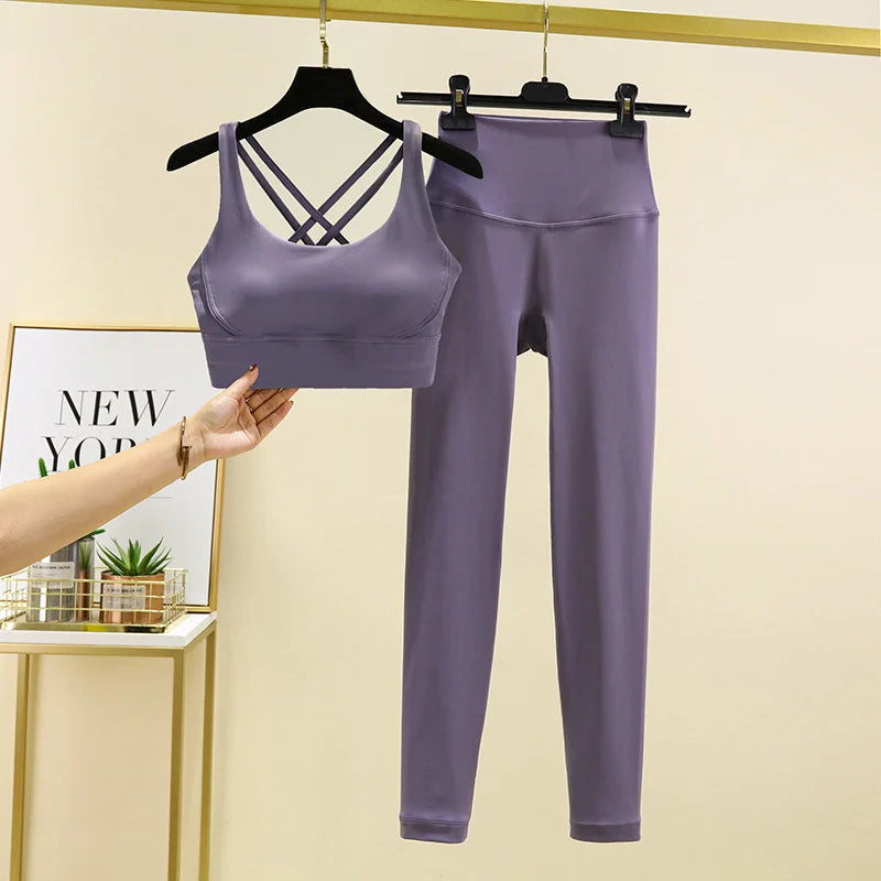 2 piece Yoga/ Sets Fitness Leggings with Sports Bra
